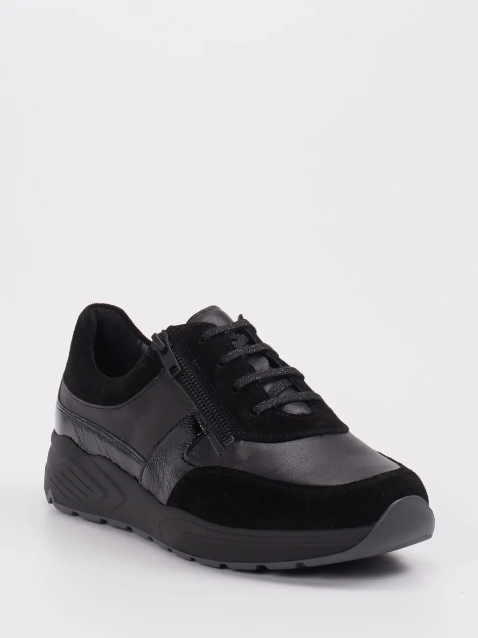 Solidus – Sneaker aus Velourleder und Glattleder Schwarz