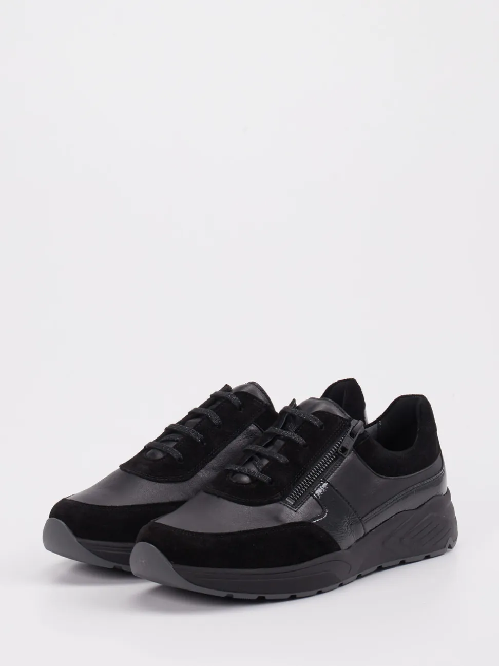 Solidus – Sneaker aus Velourleder und Glattleder Schwarz