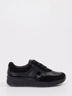Solidus – Sneaker aus Velourleder und Glattleder Schwarz