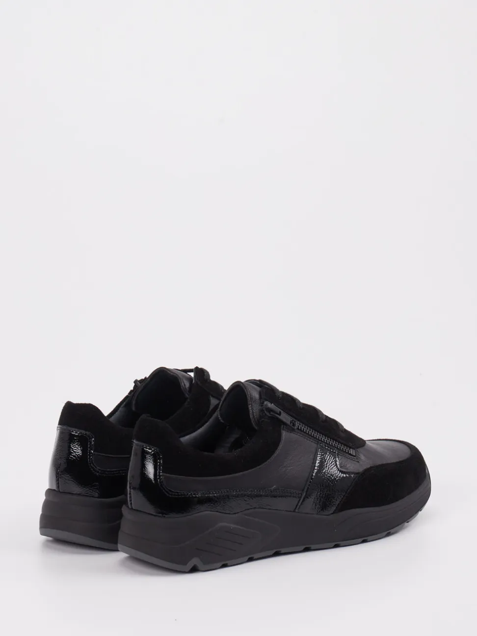 Solidus – Sneaker aus Velourleder und Glattleder Schwarz