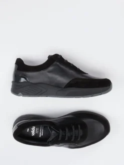 Solidus – Sneaker aus Velourleder und Glattleder Schwarz