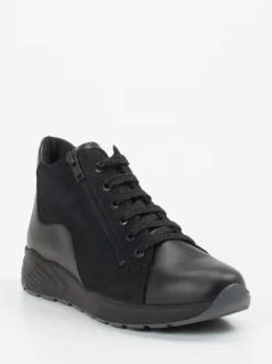 Solidus – Stiefelette aus geprägtem Leder schwarz