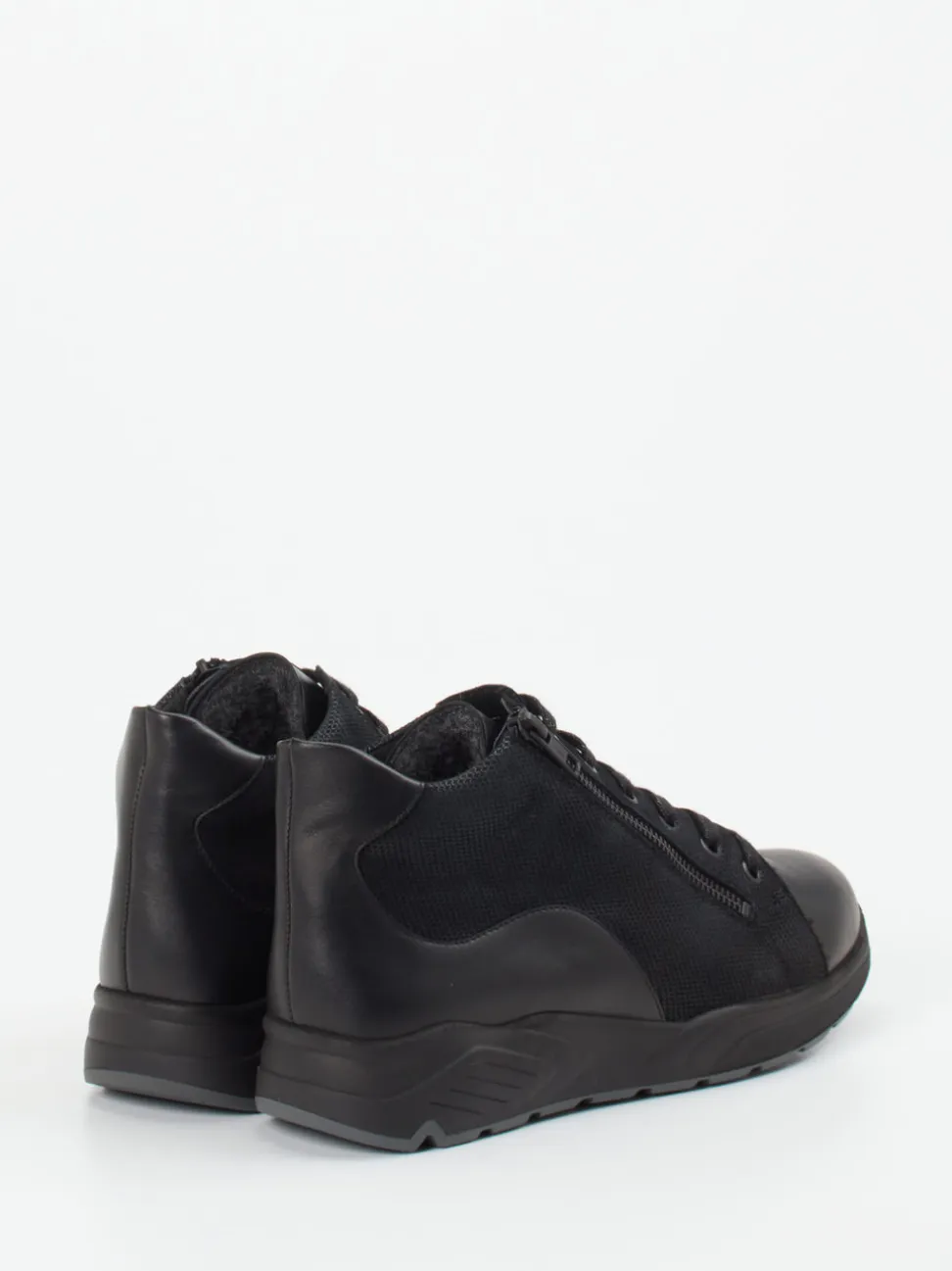Solidus – Stiefelette aus geprägtem Leder schwarz
