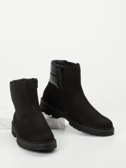 Solidus – Stiefelette aus Nubukleder in Schwarz