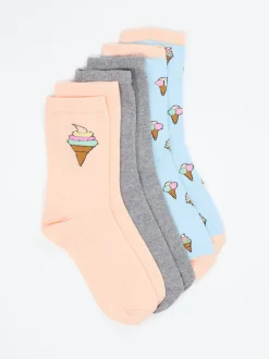 S.Oliver – Crew-Socken aus Textil mit Eiscreme-Motiv