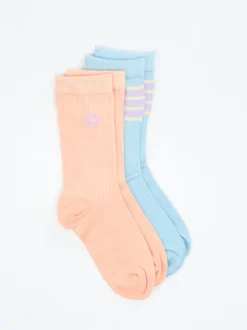 S.Oliver – Crew-Socken aus Textil mit Pastellstreifen