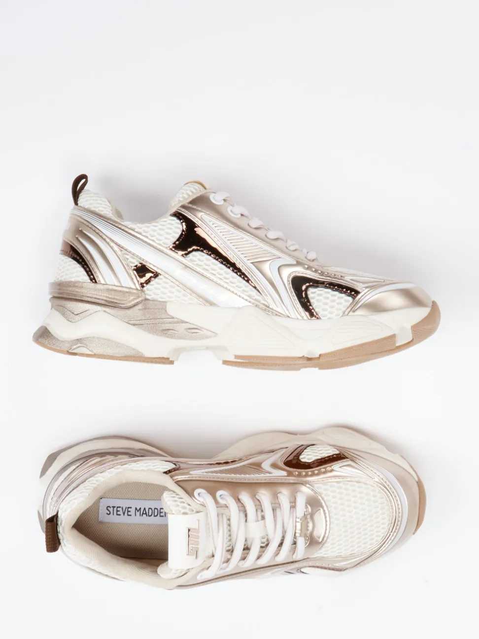 Steve Madden – Chunky Sneaker aus Synthetik in Beige