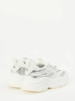 Steve Madden – Chunky Sneaker aus Metallicleder weiß