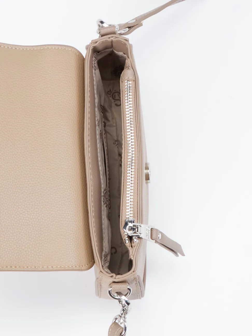 Steve Madden – Crossbody Bag aus Leder in Taupe