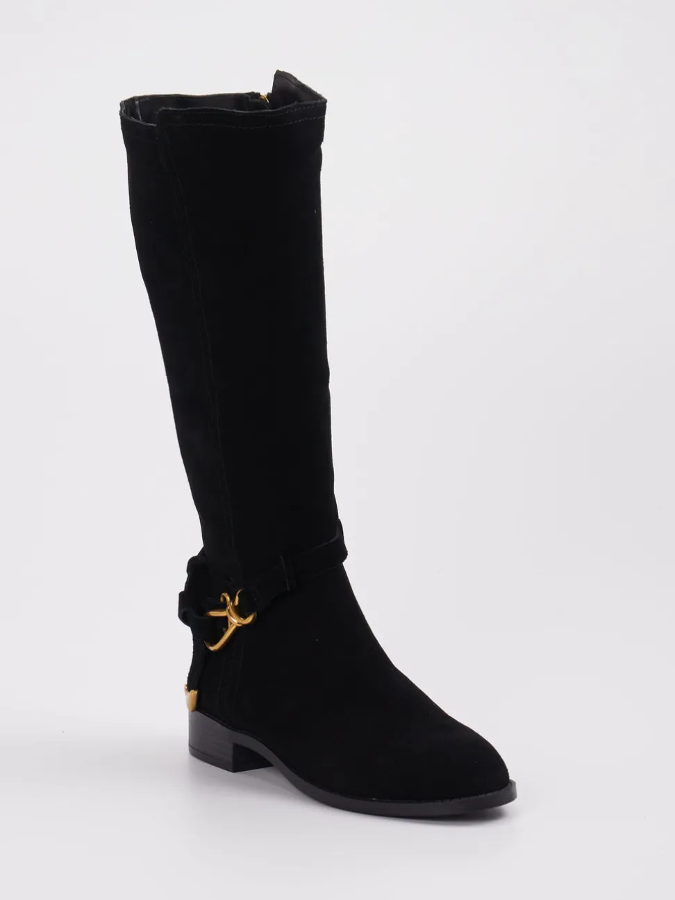 Steve Madden – Kniehohe Stiefel aus Veloursleder schwarz