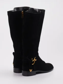 Steve Madden – Kniehohe Stiefel aus Veloursleder schwarz