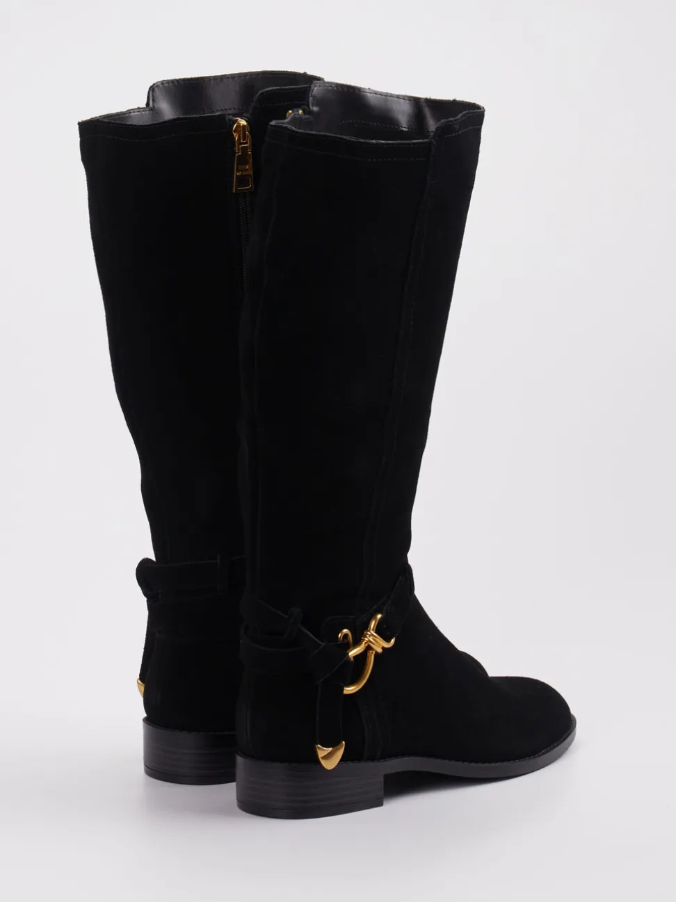 Steve Madden – Kniehohe Stiefel aus Veloursleder schwarz