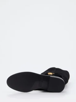 Steve Madden – Kniehohe Stiefel aus Veloursleder schwarz