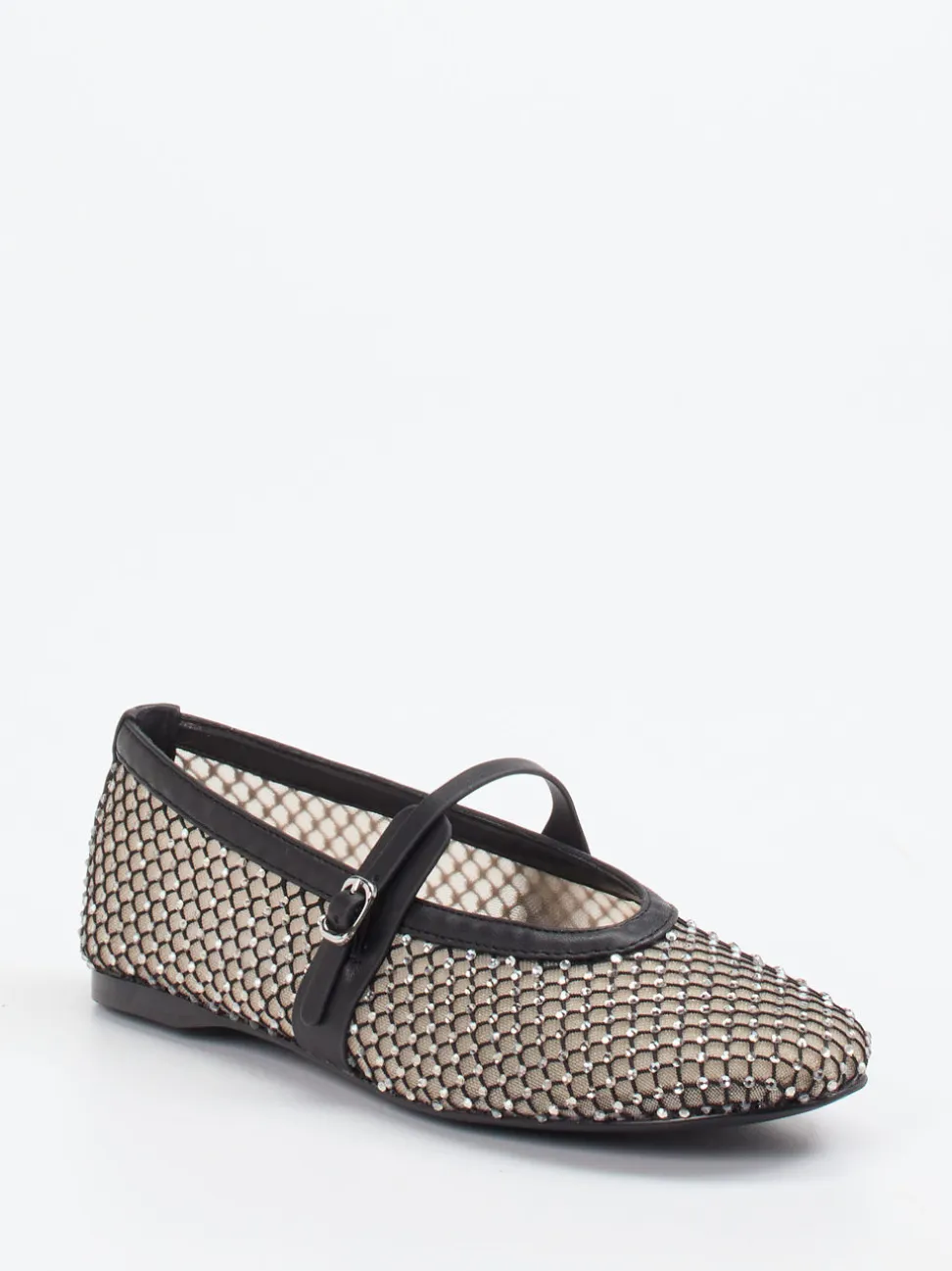 Steve Madden – Mary Jane Flats aus Netzspitze Schwarz