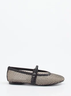 Steve Madden – Mary Jane Flats aus Netzspitze Schwarz