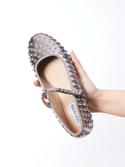Steve Madden – Mary Janes aus Lederimitat Metallic-Taupe