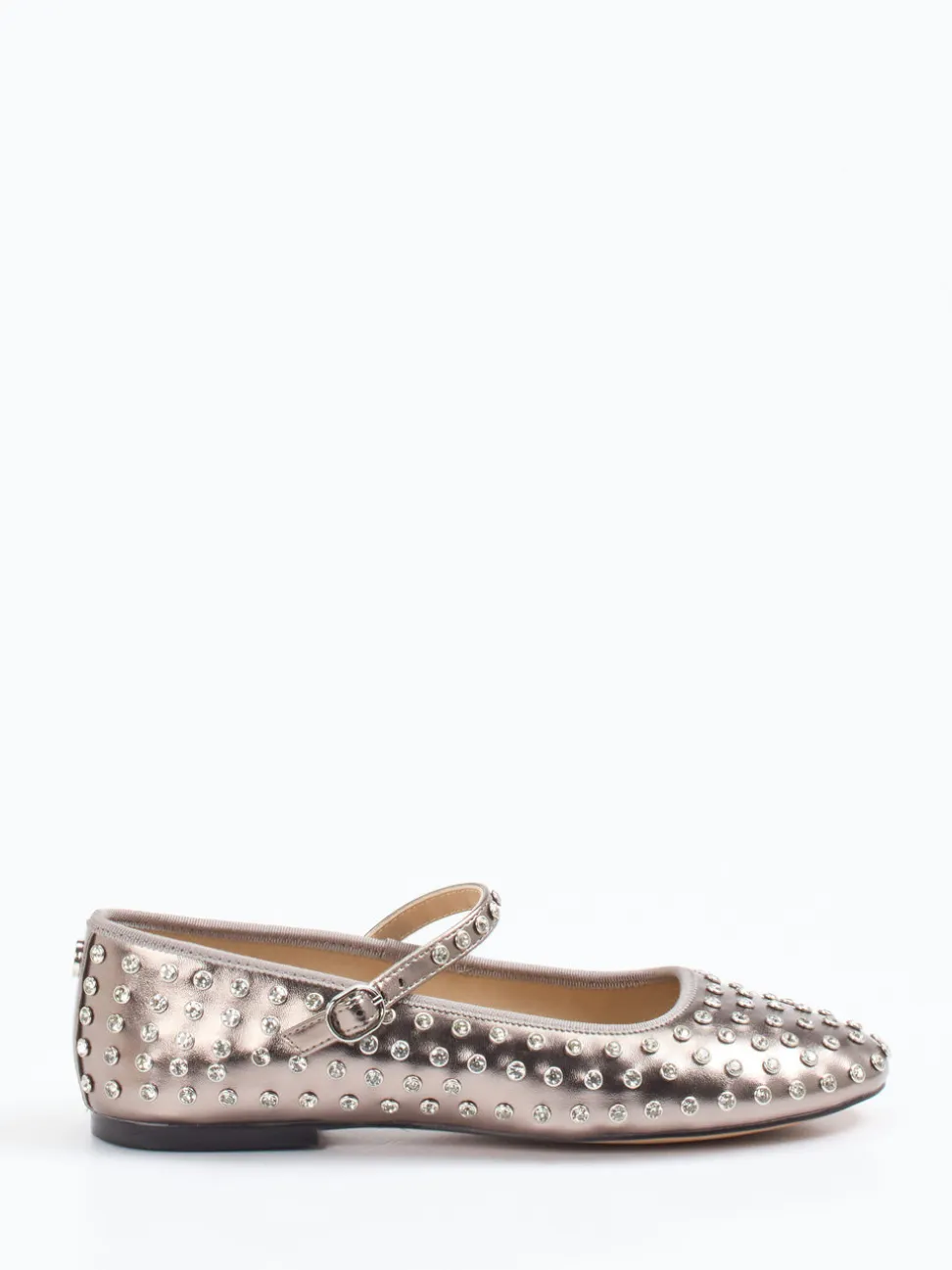 Steve Madden – Mary Janes aus Lederimitat Metallic-Taupe