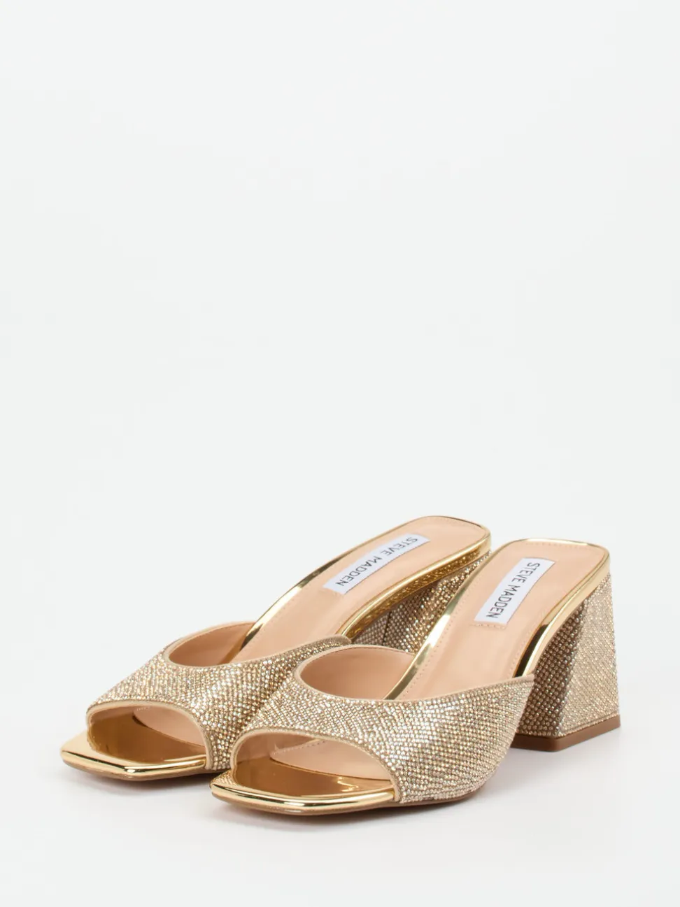 Steve Madden – Mules aus Metallicleder goldfarben