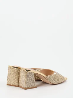 Steve Madden – Mules aus Metallicleder goldfarben