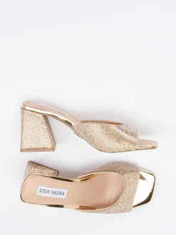 Steve Madden – Mules aus Metallicleder goldfarben