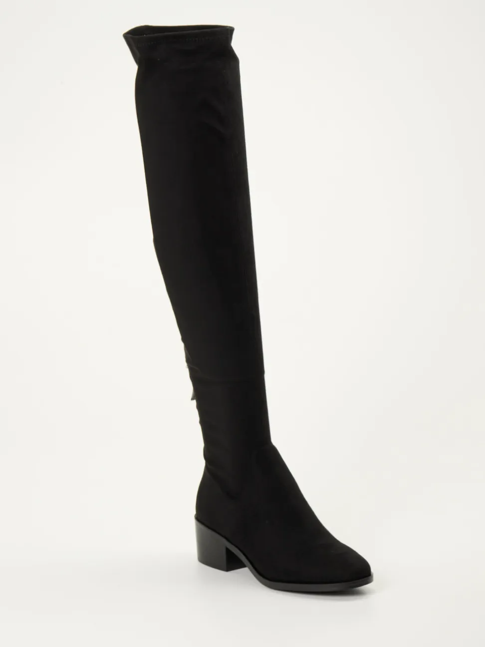 Steve Madden – Overknee-Stiefel aus Stretchvelours Schwarz