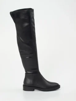 Steve Madden – Overknee-Stiefel aus veganem Glattleder Schwarz