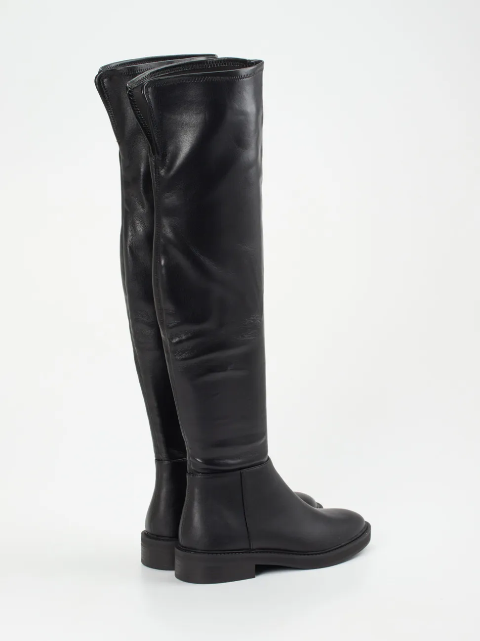Steve Madden – Overknee-Stiefel aus veganem Glattleder Schwarz