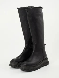Steve Madden – Plateau-Stiefel aus Kalbleder schwarz