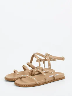 Steve Madden – Riemchensandale aus Lederimitat Beige