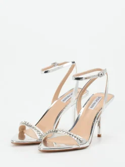 Steve Madden – Riemchensandale aus Metallicleder silber