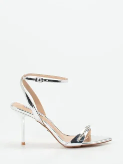 Steve Madden – Riemchensandale aus Metallicleder silber