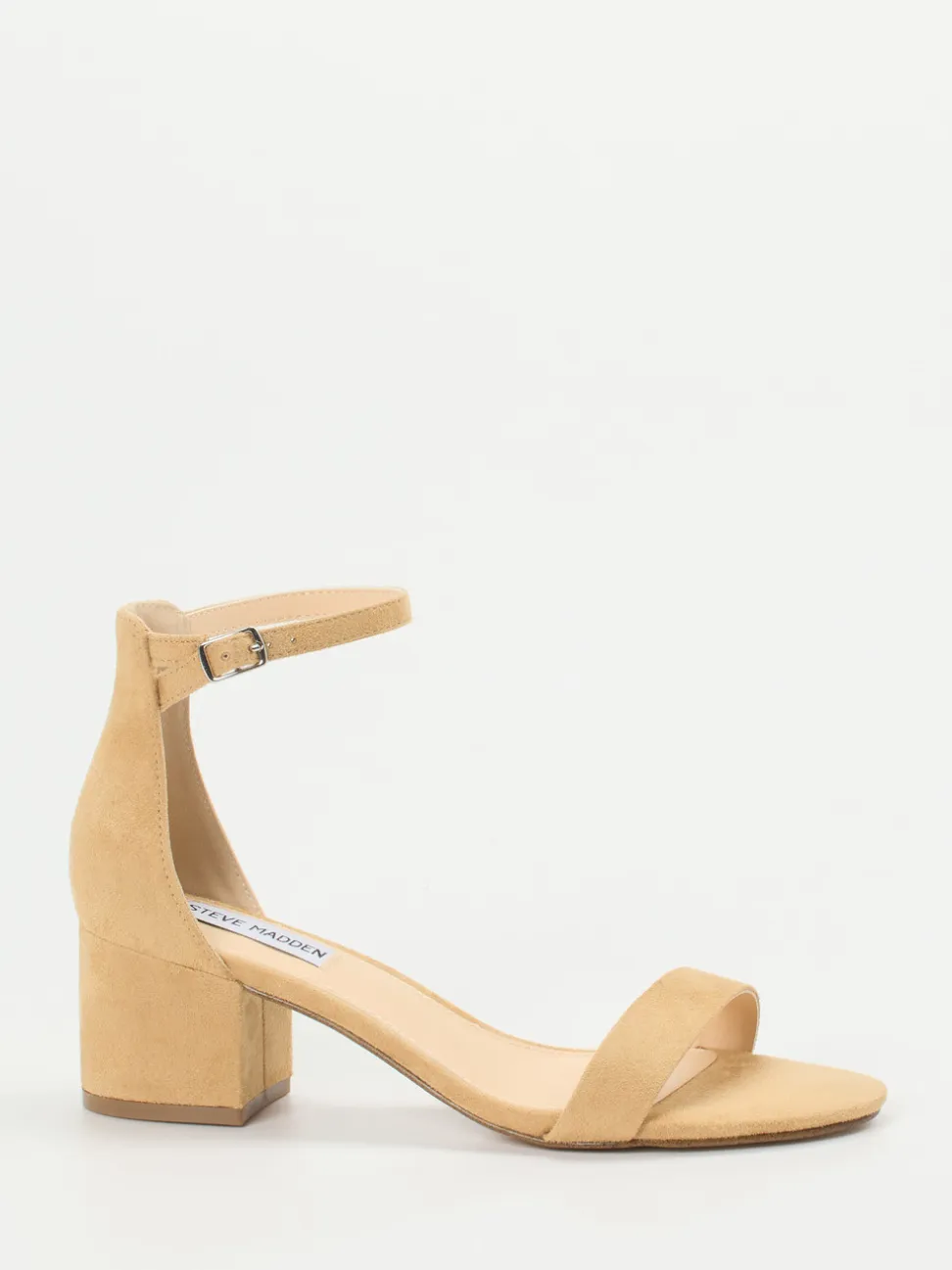 Steve Madden – Sandalen aus Veloursleder in Beige