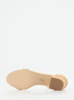 Steve Madden – Sandalen aus Veloursleder in Beige