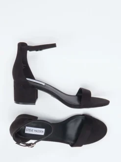 Steve Madden – Sandalette aus Veloursleder Schwarz