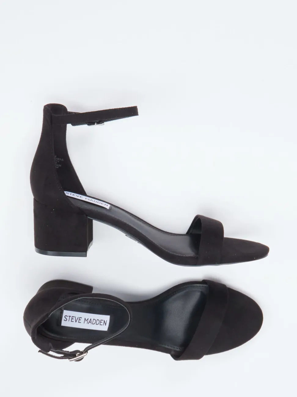 Steve Madden – Sandalette aus Veloursleder Schwarz