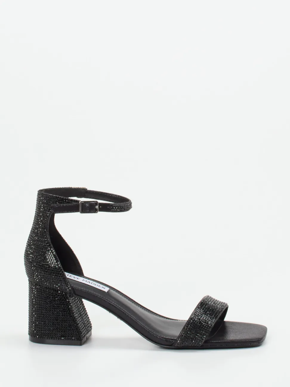 Steve Madden – Sandaletten aus Metallicleder Schwarz