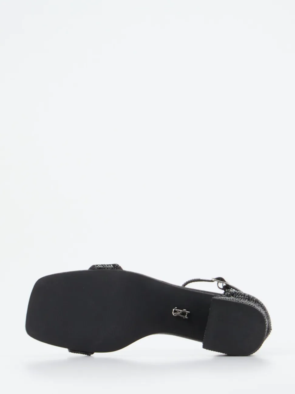 Steve Madden – Sandaletten aus Metallicleder Schwarz