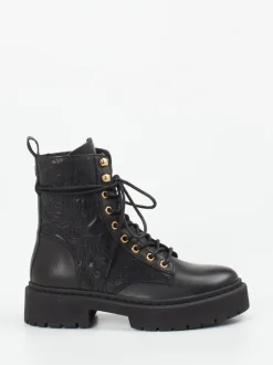 Steve Madden – Schnürboots aus Leder in Schwarz