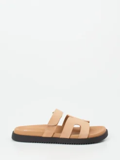 Steve Madden – Slides aus Veloursleder beige