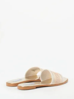 Steve Madden – Slides aus Textil mit Glitzerbesatz