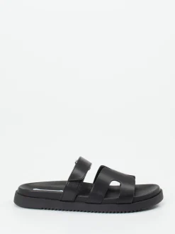 Steve Madden – Slides aus Kalbleder schwarz