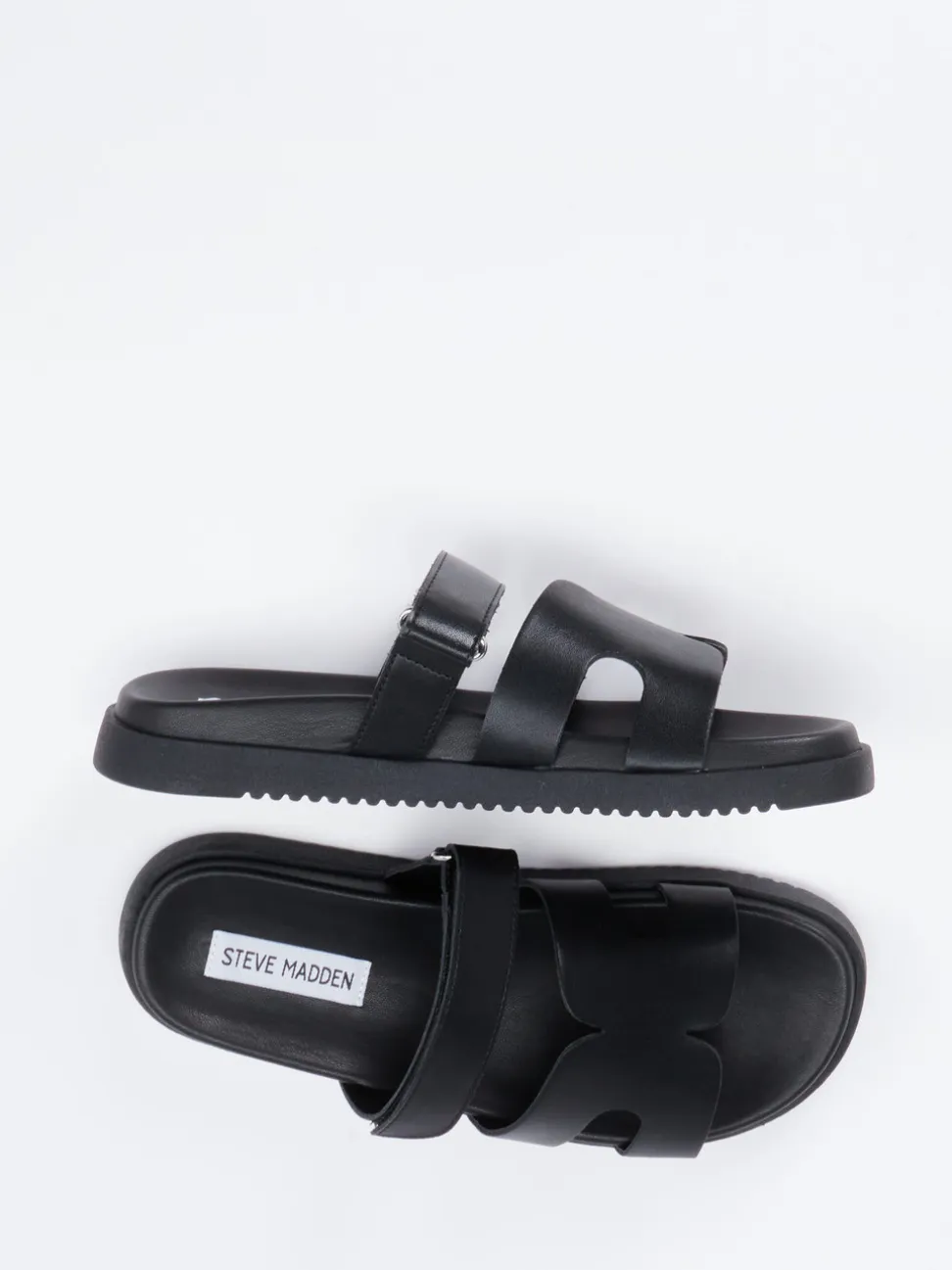 Steve Madden – Slides aus Kalbleder schwarz