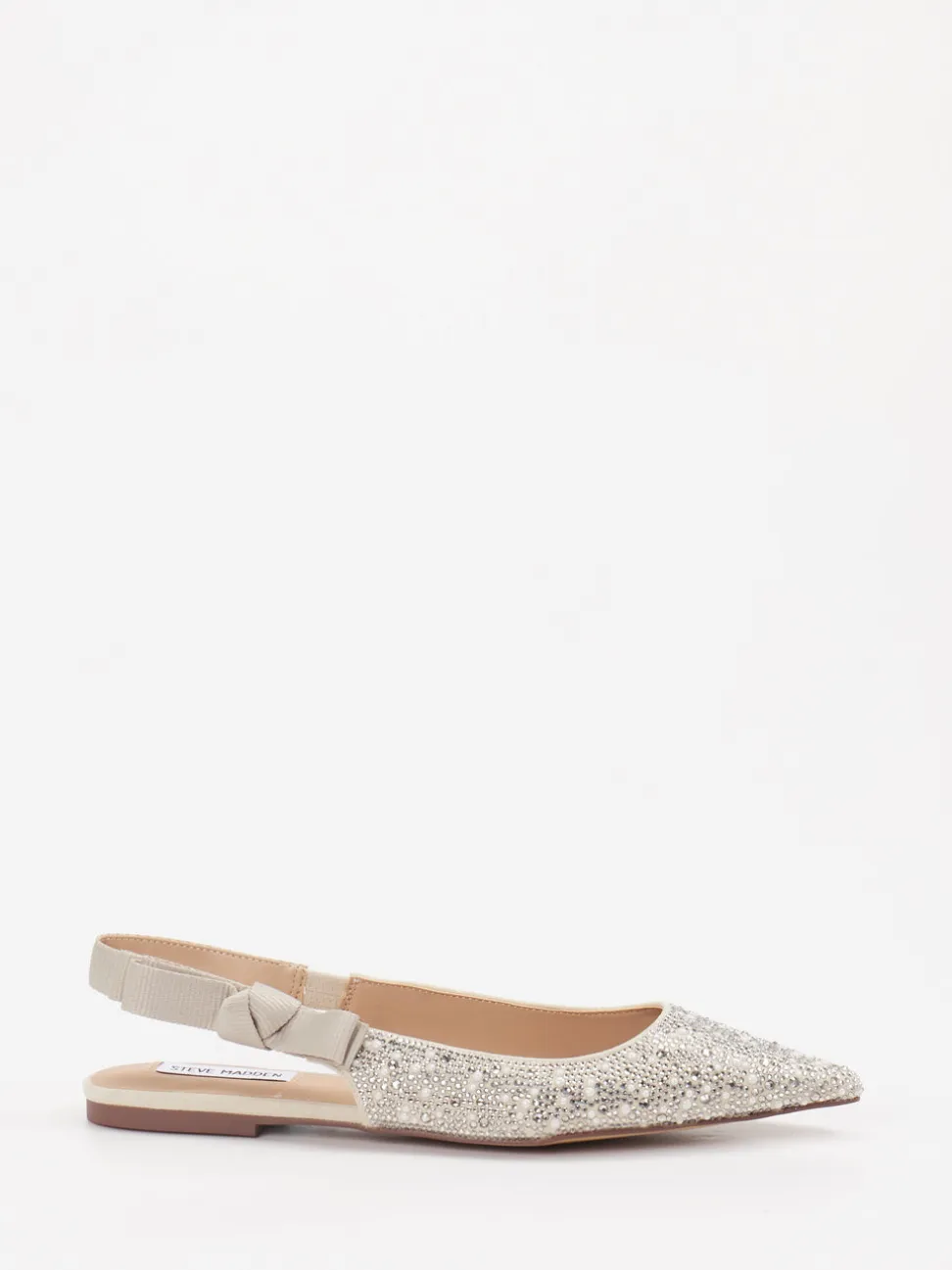 Steve Madden – Slingback-Ballerinas aus Textil in Silber