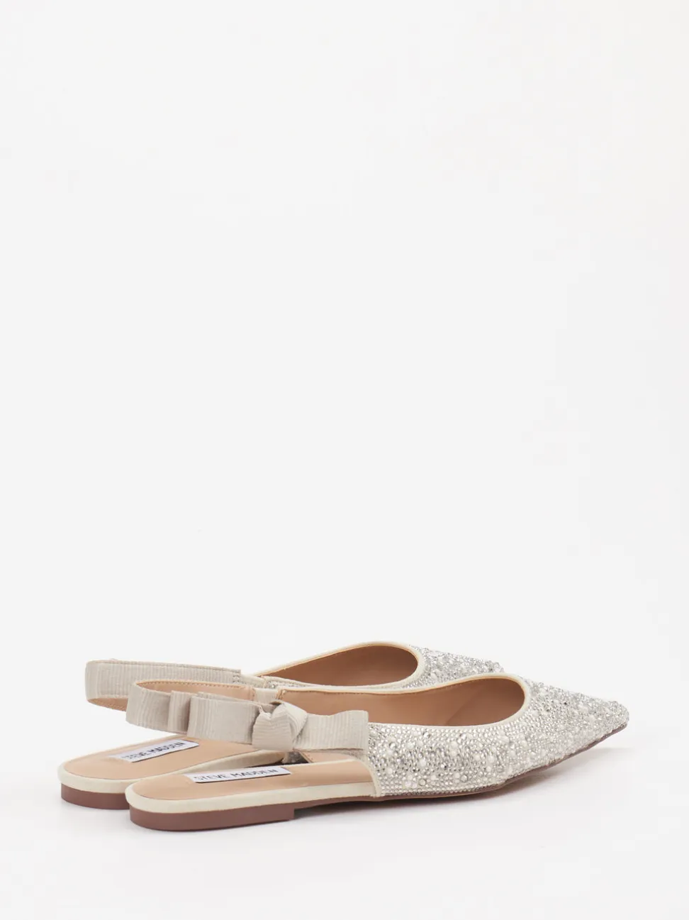 Steve Madden – Slingback-Ballerinas aus Textil in Silber