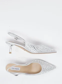 Steve Madden – Slingback-Pumps aus Synthetik in Silber