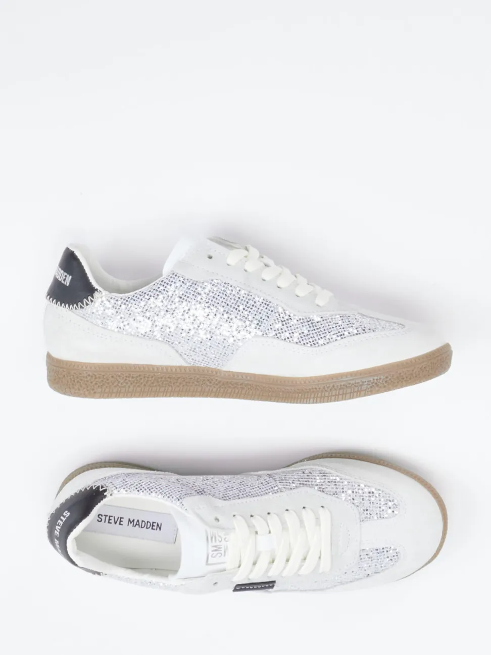 Steve Madden – Sneaker aus Veloursleder und Metallictextil