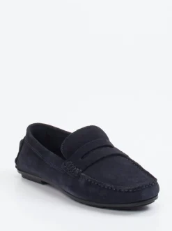 Studio Mode – Slipper aus Veloursleder Dunkelblau