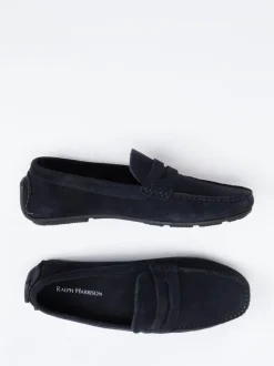 Studio Mode – Slipper aus Veloursleder Dunkelblau