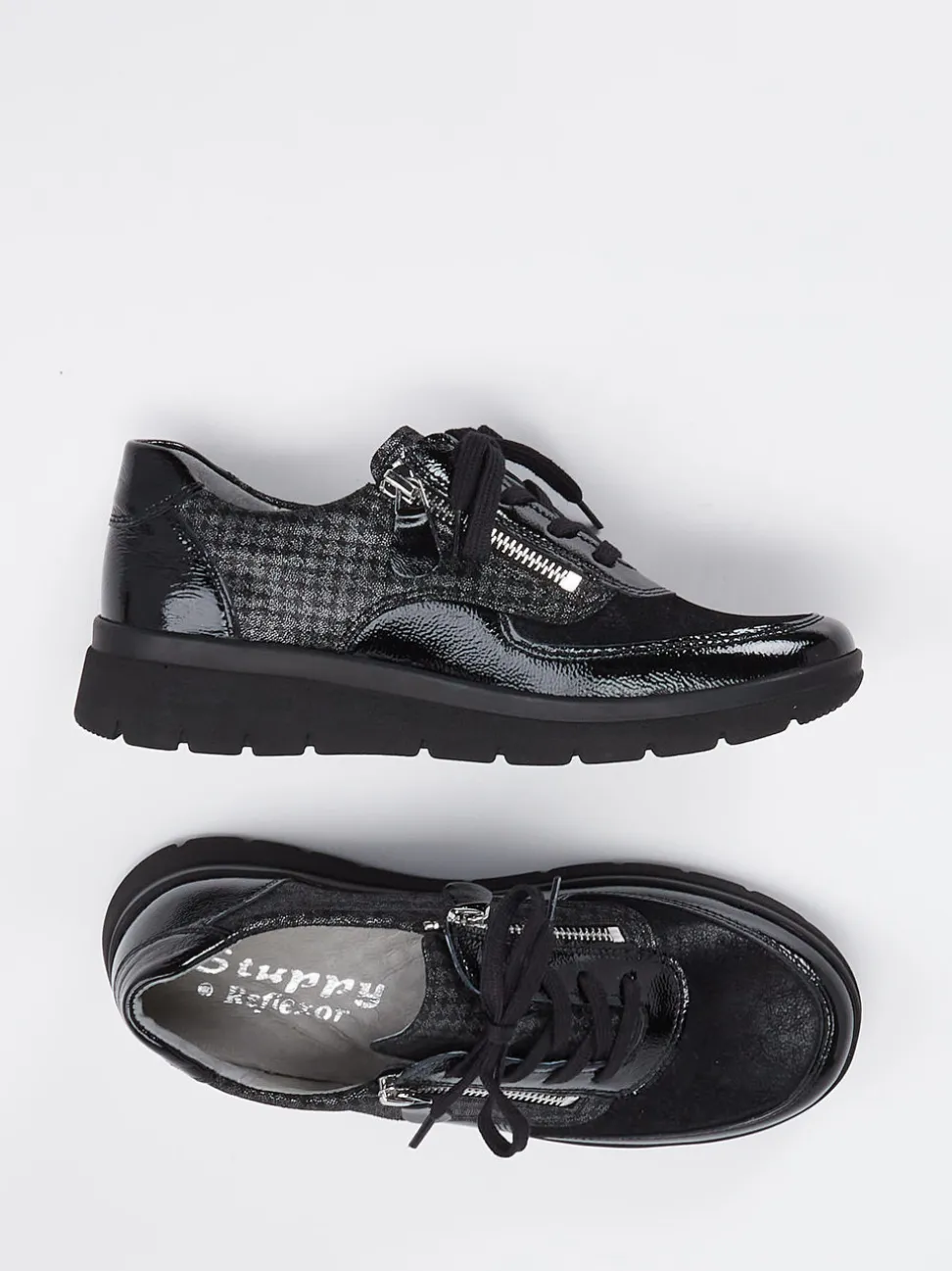 Stuppy – Komfort-Sneaker aus Lackleder schwarz