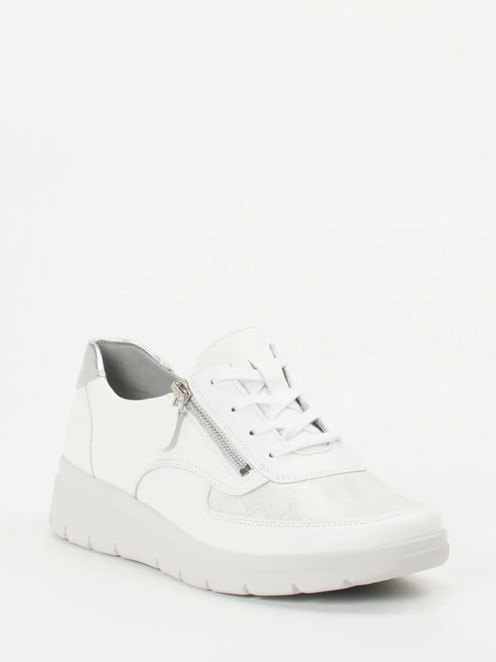 Stuppy – Komfort-Sneaker aus Stretch und Glattleder Weiß